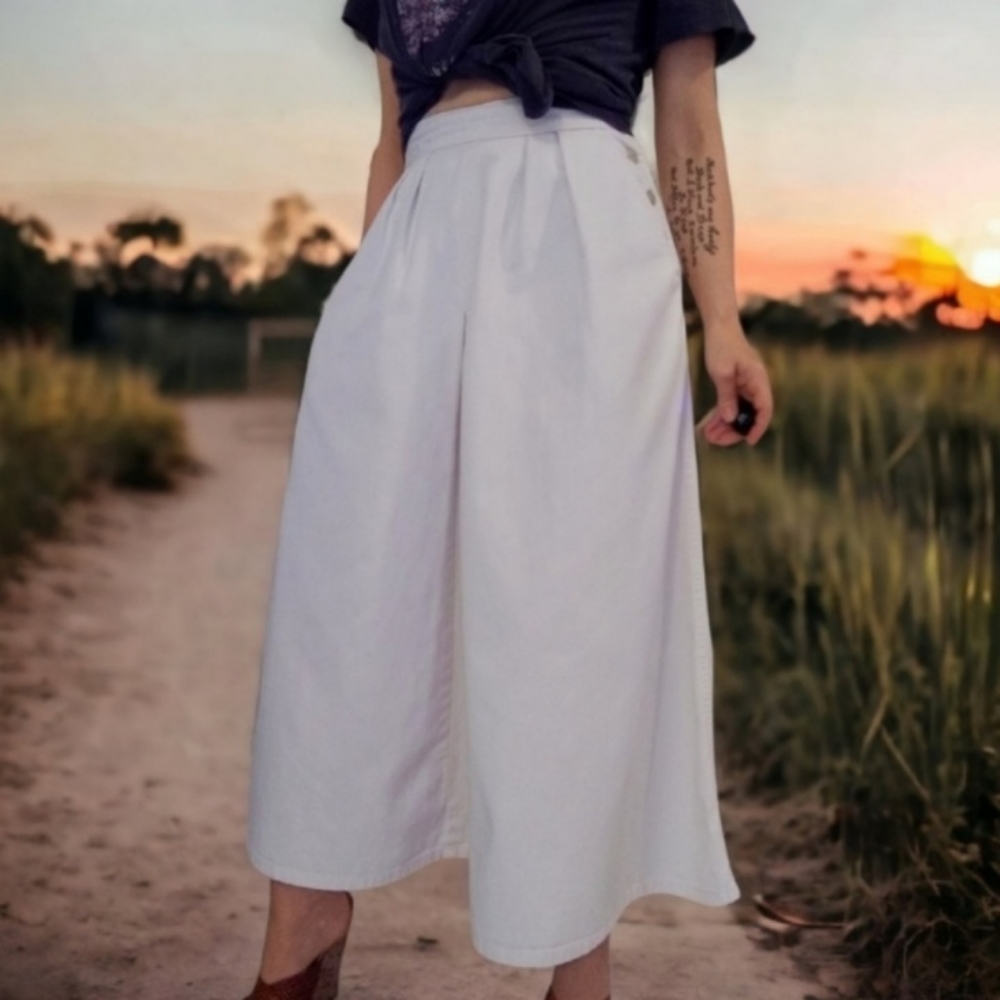 Vtg CK Pale Pink Denim Skirt